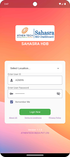 Android application SAHASRA HDB screenshort