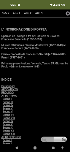 Android application L'incoronazione di Poppea screenshort