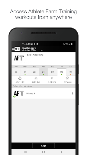 Android application Athlete Farm Training screenshort
