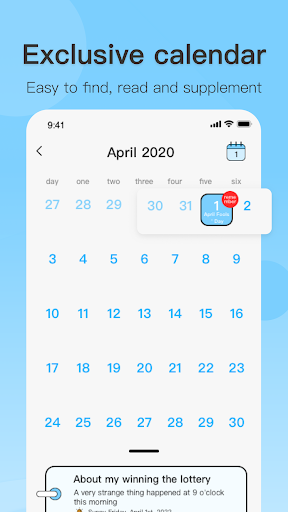 Android application Diary for Boys screenshort