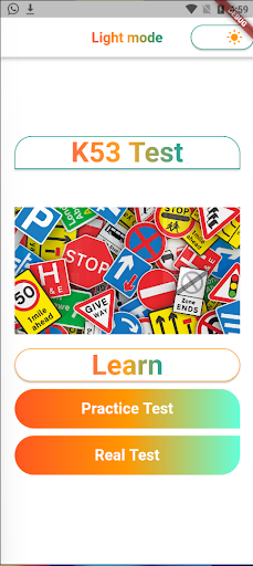 Android application K53 all tests screenshort