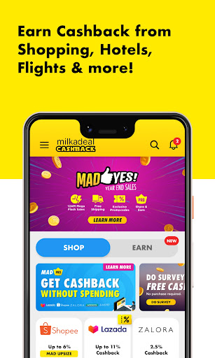 Android application MilkADeal: Shop & Get Cashback screenshort