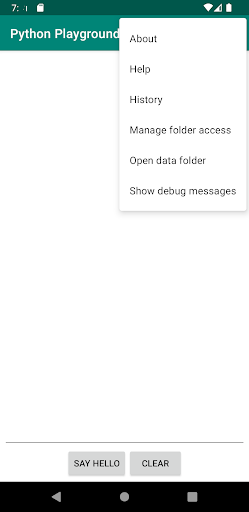 Android application Python BeeWare Playground screenshort