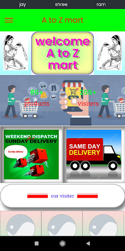 Android application A to Z mart screenshort