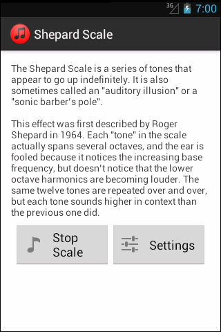 Android application Shepard Scale screenshort