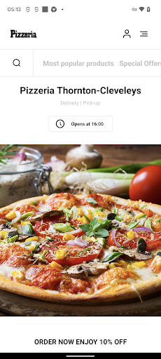 Android application Pizzeria Thornton-Cleveleys screenshort