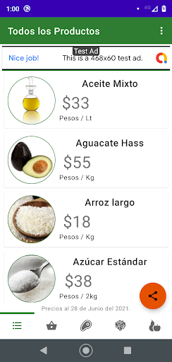 Android application Precios central de abastos CDM screenshort