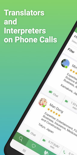 Android application Oyraa - interpreters on call screenshort