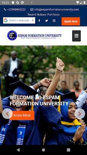 Android application ESPAM FORMATION UNIVERSITY screenshort