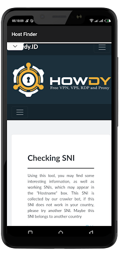 Howdy Host Finder SNI Hosts