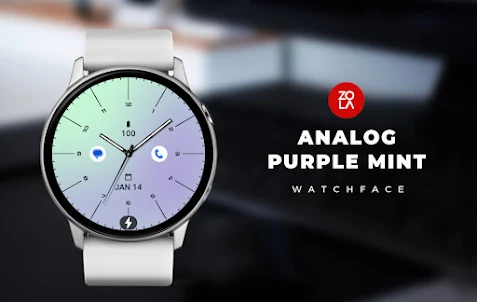 Analog Purple Mint Watch Face