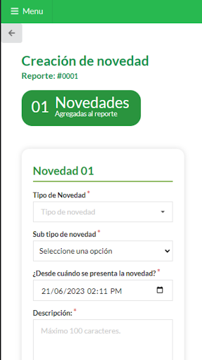 CODRID Reportes Screen 3