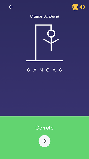 Android application Jogo da Forca com dicas screenshort