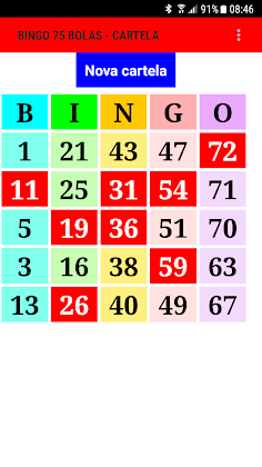 Cartela para Bingo 75 bolas - Screenshot 1