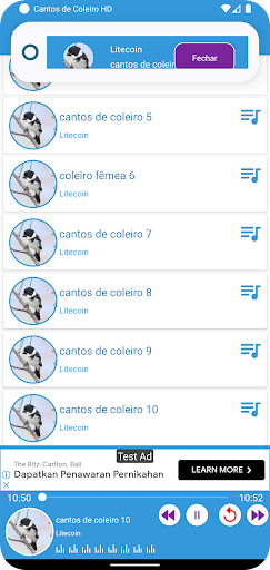 Android application Cantos de Coleiro HD screenshort