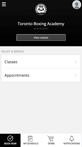 Android application Toronto Boxing Academy screenshort