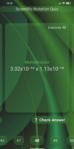Android application Scientific Notation Quiz screenshort