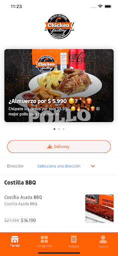 Android application Chicken Factory Chile screenshort