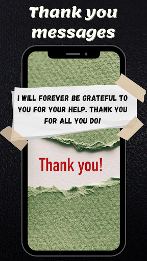 Android application Thank you messages screenshort