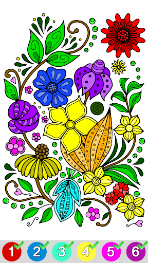 Android application Flowers Color by Number screenshort