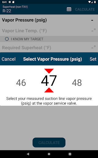 Screenshot of HVACR Check & Charge