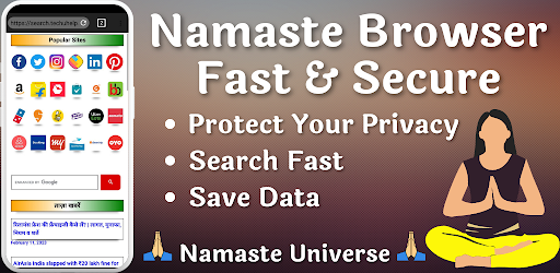 Android application Namaste Browser Fast & Private screenshort