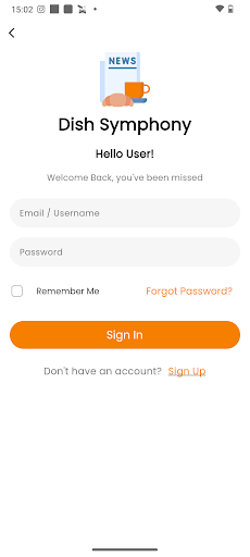 Android application Dish Symphony screenshort