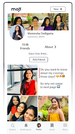 Android application Moji screenshort