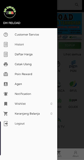 DH Reload - Agen Pulsa, Token Screen 2