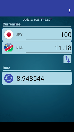Android application Japan Yen x Namibia Dollar screenshort