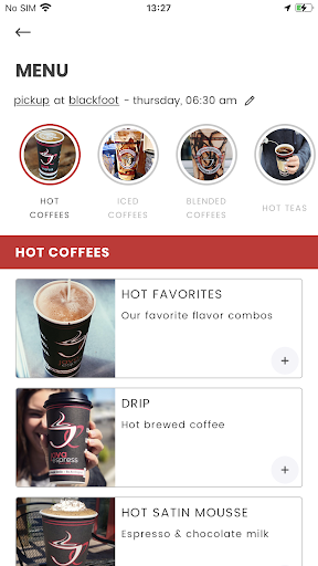 Screenshot of Java Espress Beverage Company