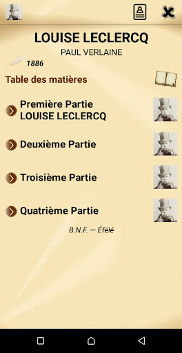 Android application Louise Leclercq - Verlaine screenshort
