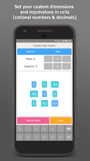 Matrix calculator Screen 2