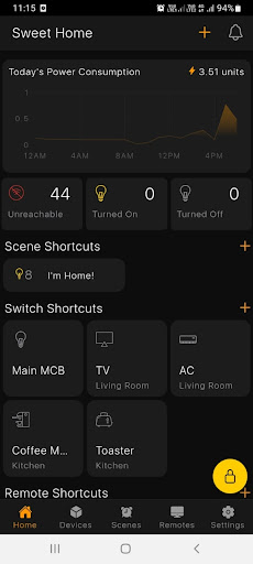 Android application Lightzart Home Automation screenshort