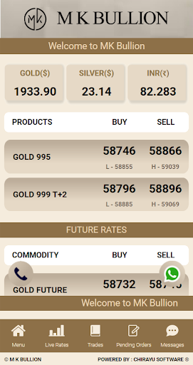 Android application M K BULLION screenshort