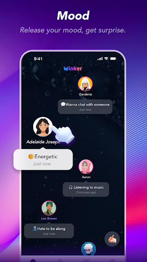 Android application Winker- Live Chat Friends Talk screenshort
