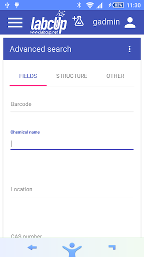 LabCup chemical inventory Screen 2