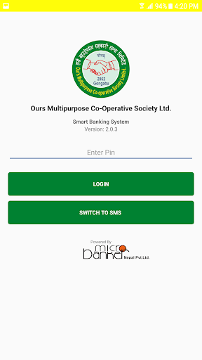 Android application Ours Smart Banking screenshort