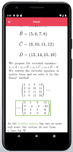 Vector Base Calculator Screen 2