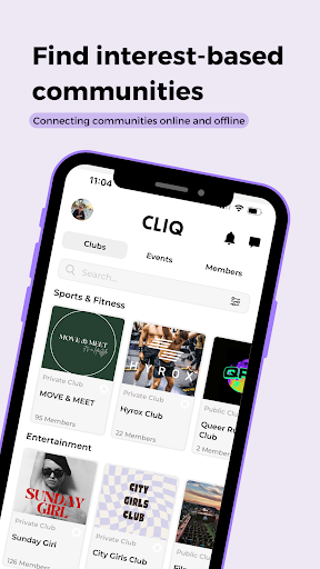 Android application CLIQ screenshort