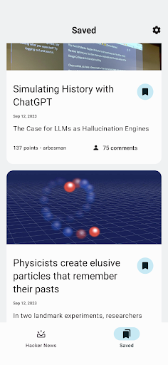 Now in Hacker News Screen 3