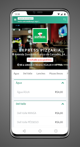Android application Express Pizzaria e Lanches screenshort