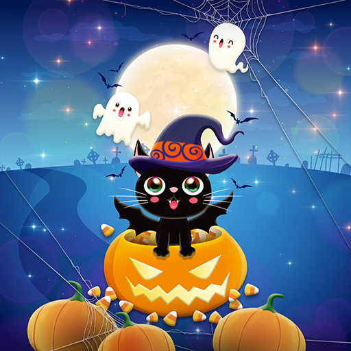 Cute Cat on Pumpkin- Wallpaper logo