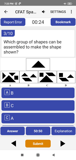 CFAT Trainer App Screen 2