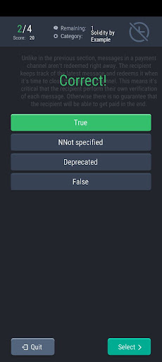 Solidity Quiz Screen 3