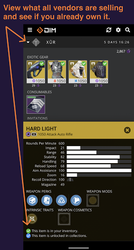 Destiny Item Manager Screen 3