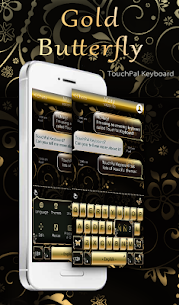 Gold Butterfly Keyboard Theme For PC installation