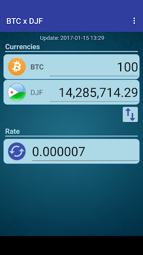 Android application Bitcoin x Djiboutian Franc screenshort