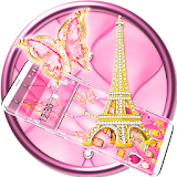 Pink Eiffel Tower Launcher Theme icon