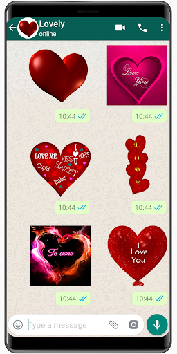 Android application WASticker Lovely Amor Stickers screenshort